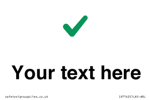 Custom plain background, green tick sign